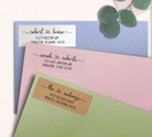 Double Heart Swash Return Address Labels on Evelopes