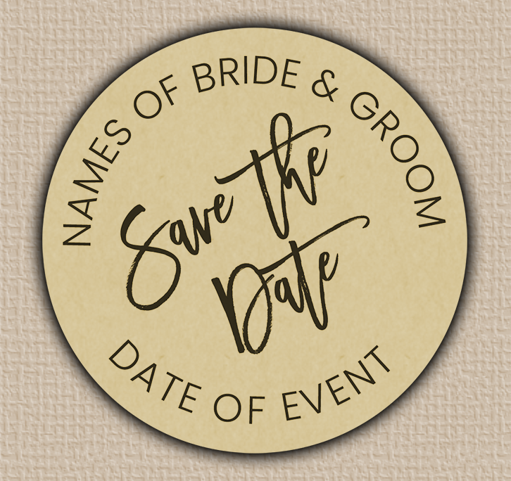Ecru Modern Script Save The Date Seals