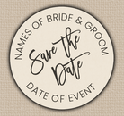 Ivory Modern Script Save The Date Seals
