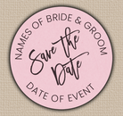 Pink Modern Script Save The Date Seals