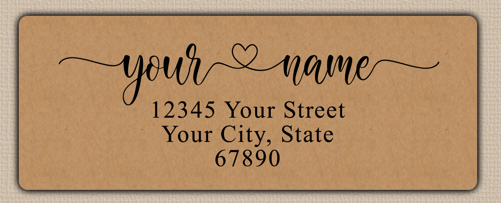 Brown Romantic Heart Accent Return Address Labels