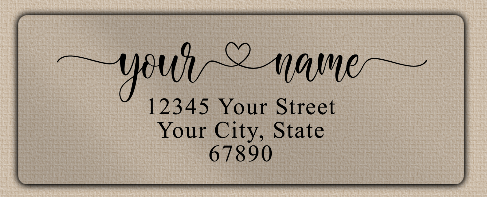 Clear Matt Romantic Heart Accent Return Address Labels