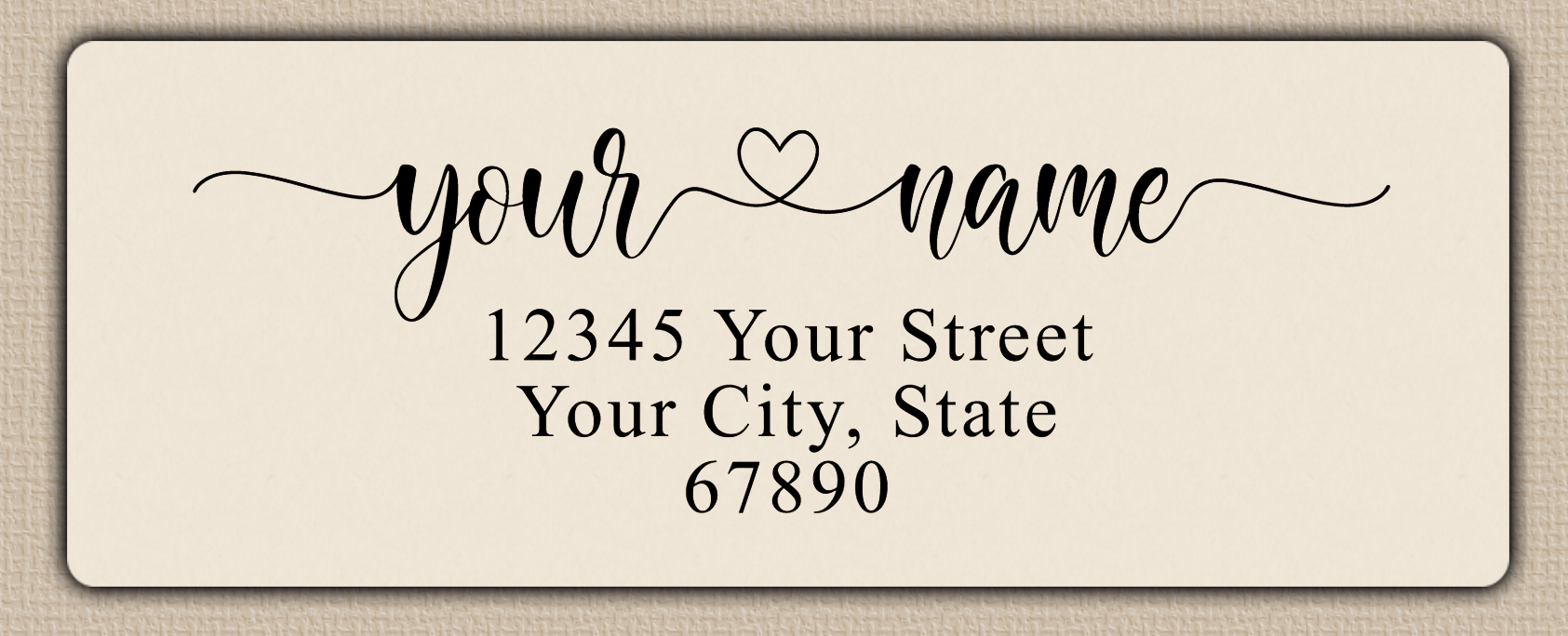 Ivory Romantic Heart Accent Return Address Labels