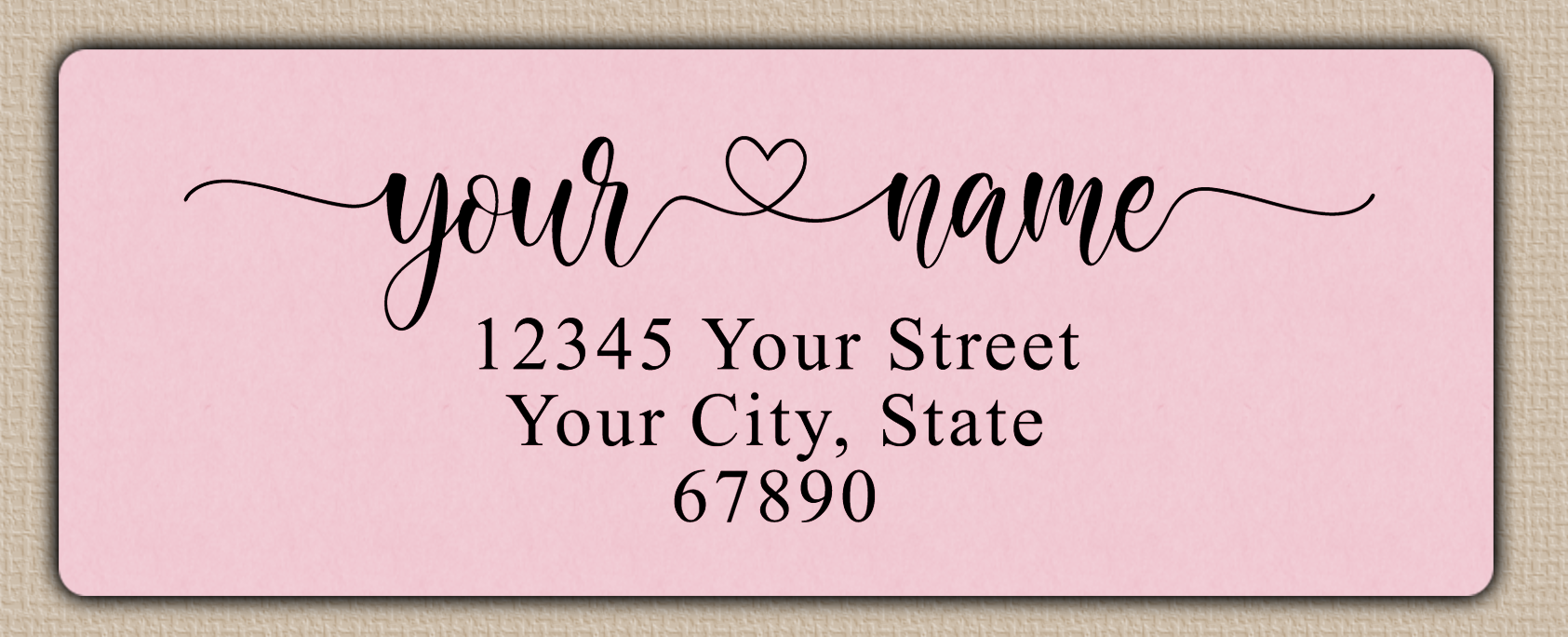 Pink Romantic Heart Accent Return Address Labels