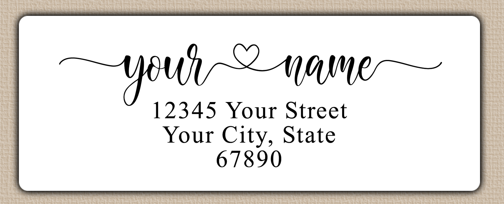 White Romantic Heart Accent Return Address Labels