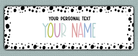 Spotted Border Name Stickers - your own text option