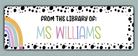 Rainbow Spotted Border Name Stickers - from the library of option