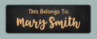 Orange Chalkboard Name Stickers - This Belongs To sticker