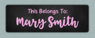 Pink Chalkboard Name Stickers - This Belongs To sticker