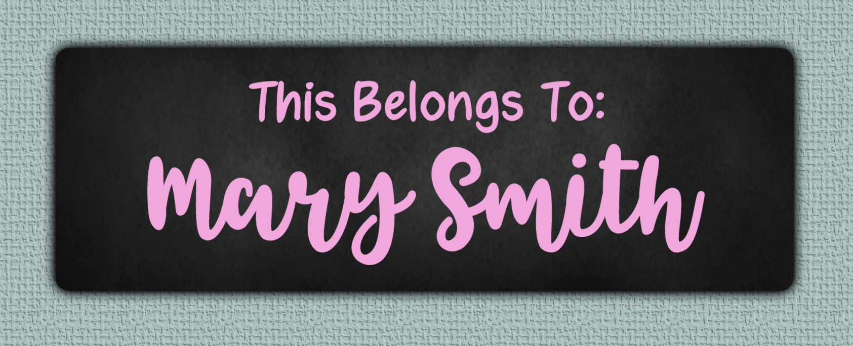 Pink Chalkboard Name Stickers - This Belongs To sticker