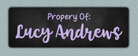 Purple Chalkboard Name Stickers - Property Of sticker
