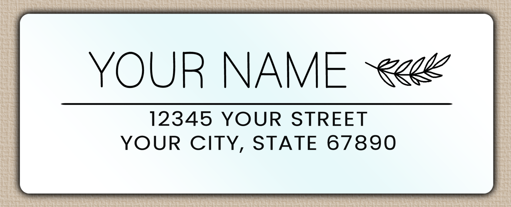 Waterproof Olive Branch Line Art Return Address Labels