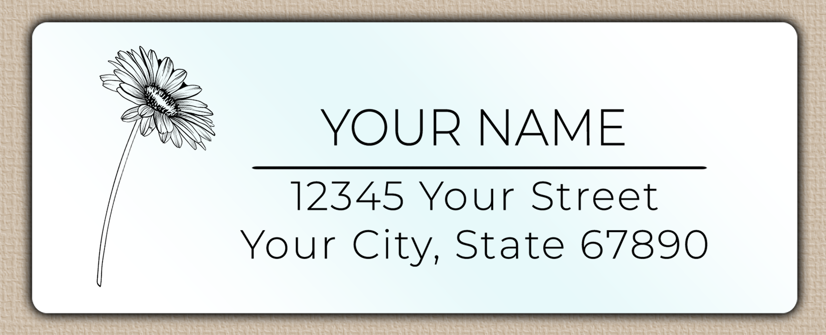 Waterproof Gerber Daisy Line Art Return Address Labels