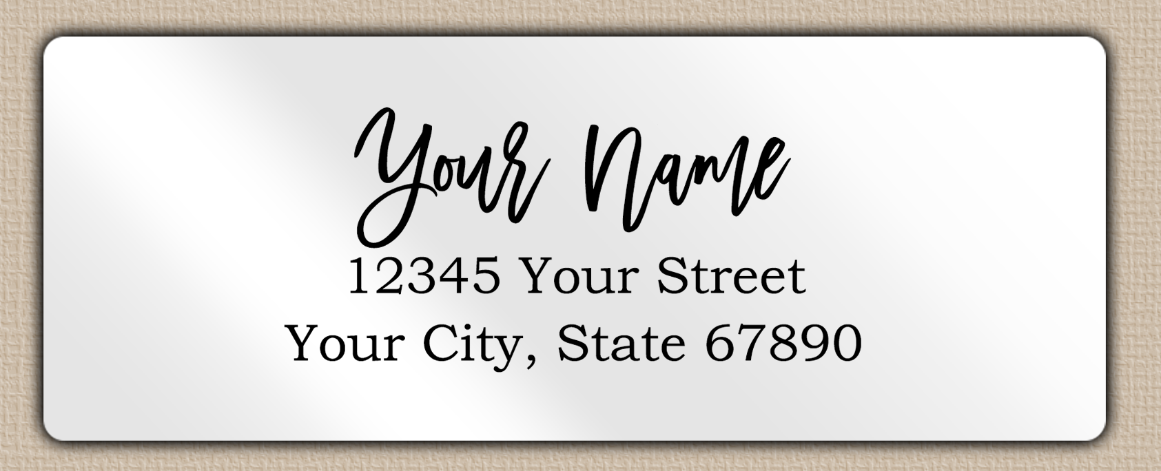 White Glossy Bouncy Modern Script Return Address Labels