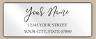 White Glossy Elegant Flowing Script Return Address Labels