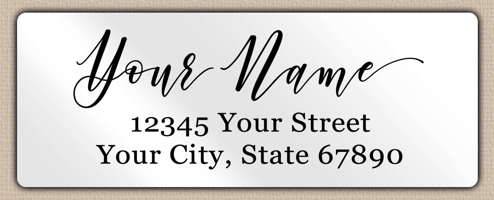 White Glossy Graceful Calligraphy Return Address Labels 