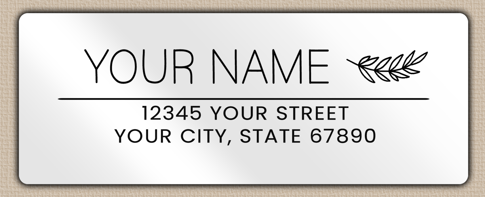 White Glossy Olive Branch Line Art Return Address Labels