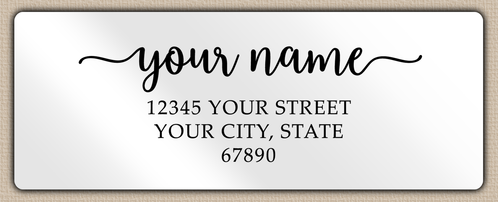 White Glossy Elegant Swash Calligraphy Return Address Labels