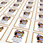 Sheet of Little Witch Trio Halloween Square Stickers 