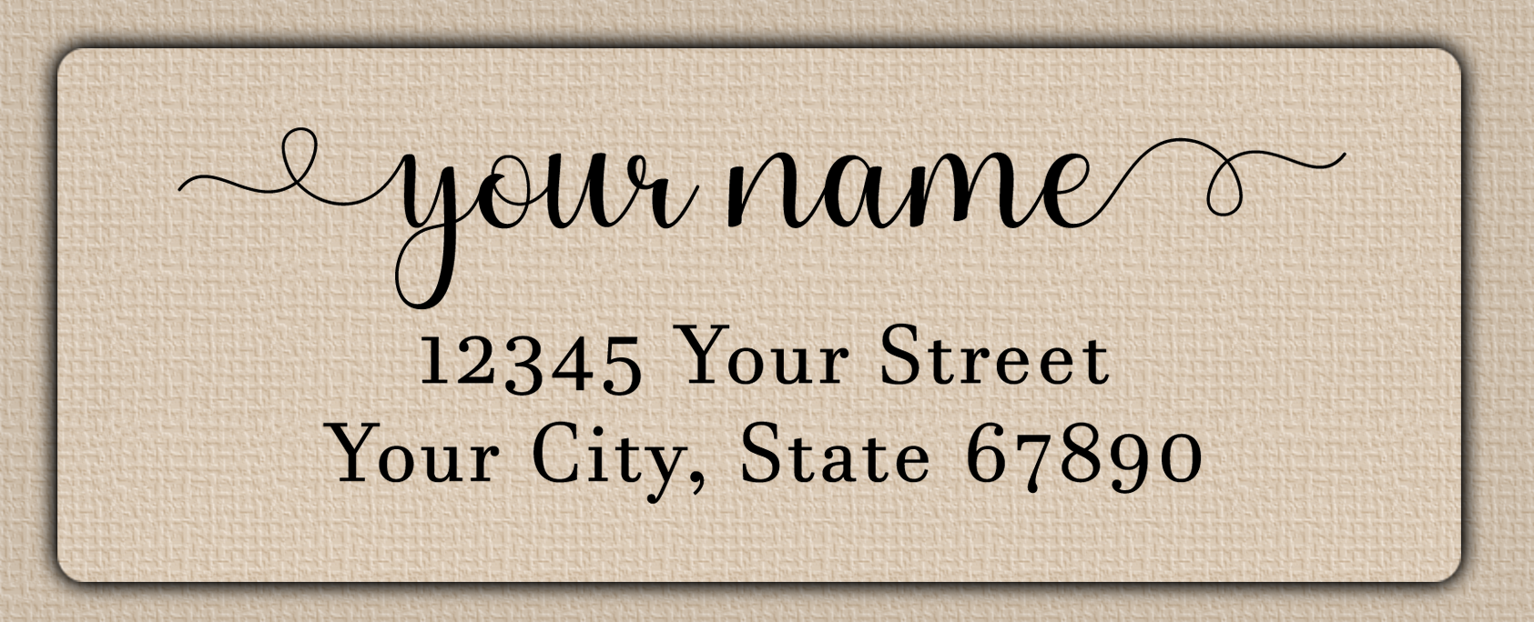 Clear Glossy Bold Flourish Script Return Address Labels