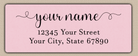 Pink Bold Flourish Script Return Address Labels