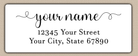 White Bold Flourish Script Return Address Labels