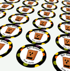 Sheet of round candy bag stickers