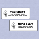 Simple Line Art Flower Return Address Labels